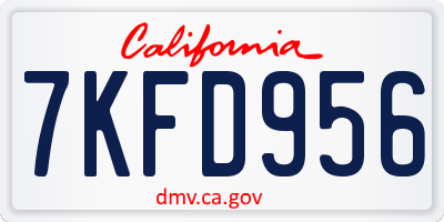 CA license plate 7KFD956