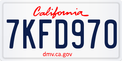 CA license plate 7KFD970