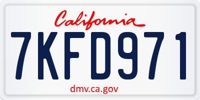 CA license plate 7KFD971