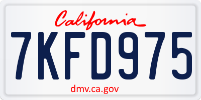 CA license plate 7KFD975