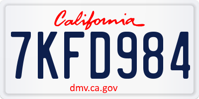 CA license plate 7KFD984