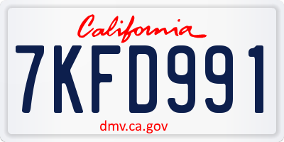 CA license plate 7KFD991