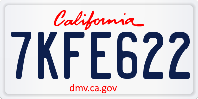 CA license plate 7KFE622