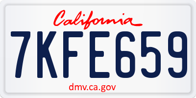 CA license plate 7KFE659