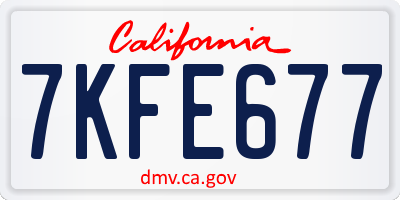 CA license plate 7KFE677