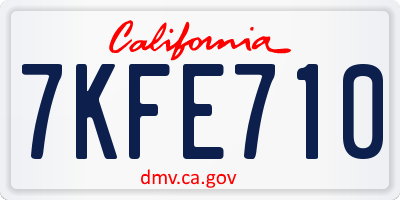 CA license plate 7KFE710
