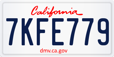 CA license plate 7KFE779