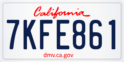 CA license plate 7KFE861