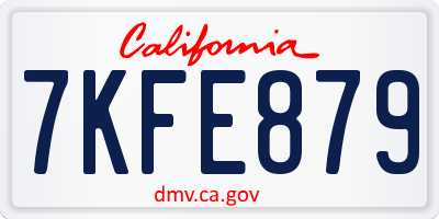 CA license plate 7KFE879