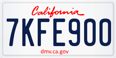 CA license plate 7KFE900