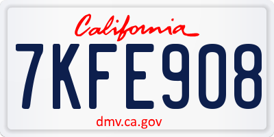 CA license plate 7KFE908