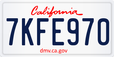 CA license plate 7KFE970