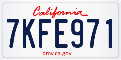 CA license plate 7KFE971