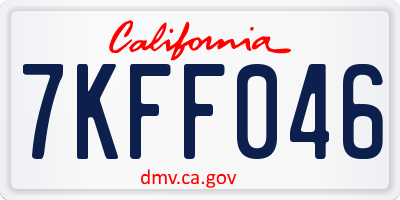 CA license plate 7KFF046