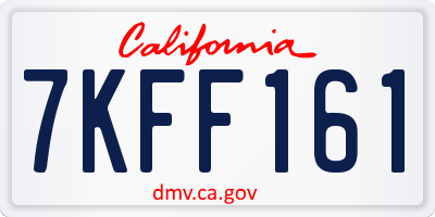 CA license plate 7KFF161