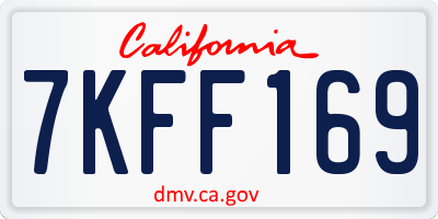 CA license plate 7KFF169