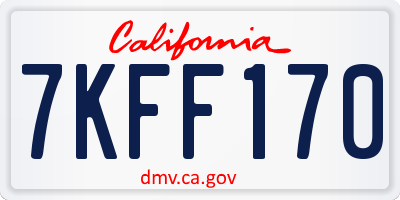 CA license plate 7KFF170