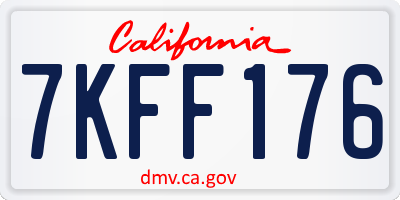 CA license plate 7KFF176