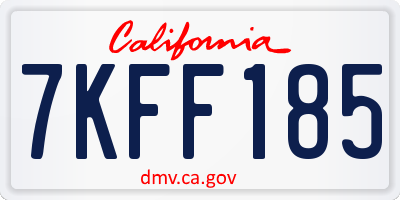 CA license plate 7KFF185