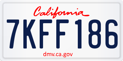 CA license plate 7KFF186