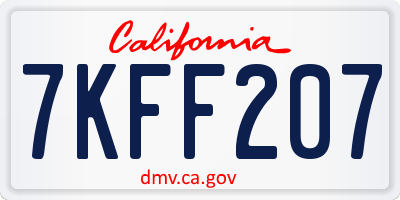 CA license plate 7KFF207