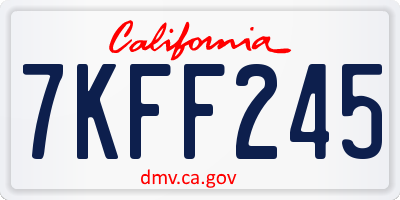 CA license plate 7KFF245