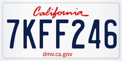 CA license plate 7KFF246