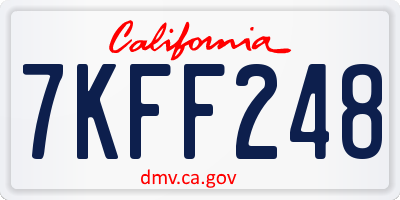 CA license plate 7KFF248