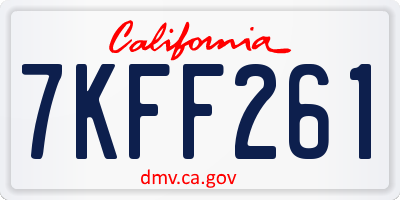 CA license plate 7KFF261