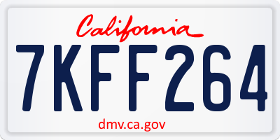 CA license plate 7KFF264