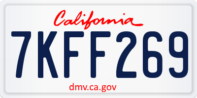 CA license plate 7KFF269