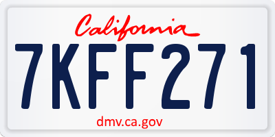 CA license plate 7KFF271