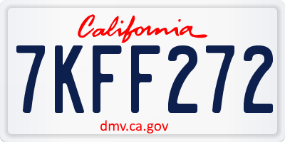 CA license plate 7KFF272