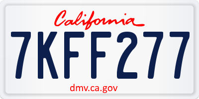 CA license plate 7KFF277