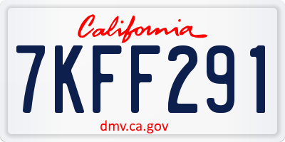 CA license plate 7KFF291
