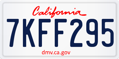 CA license plate 7KFF295