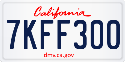 CA license plate 7KFF300