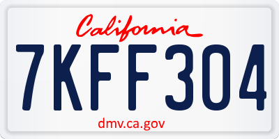 CA license plate 7KFF304
