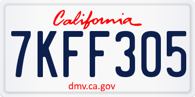 CA license plate 7KFF305