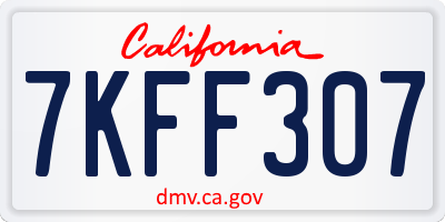 CA license plate 7KFF307