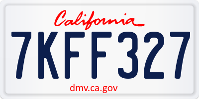 CA license plate 7KFF327