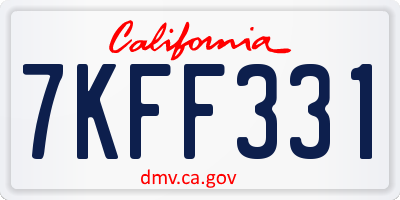 CA license plate 7KFF331