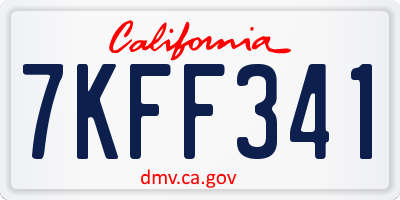 CA license plate 7KFF341