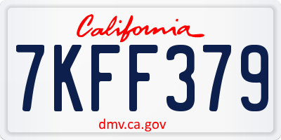 CA license plate 7KFF379