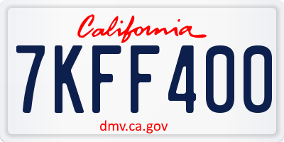 CA license plate 7KFF400