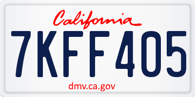 CA license plate 7KFF405