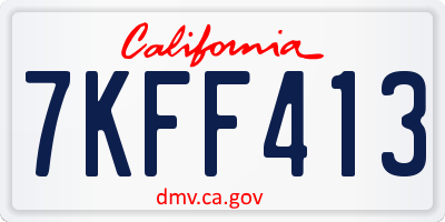 CA license plate 7KFF413