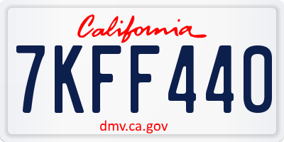 CA license plate 7KFF440
