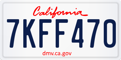 CA license plate 7KFF470