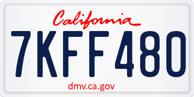 CA license plate 7KFF480